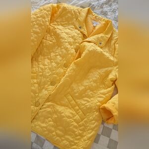 Charter Club Quilted Yellow Snap-Front Jacket